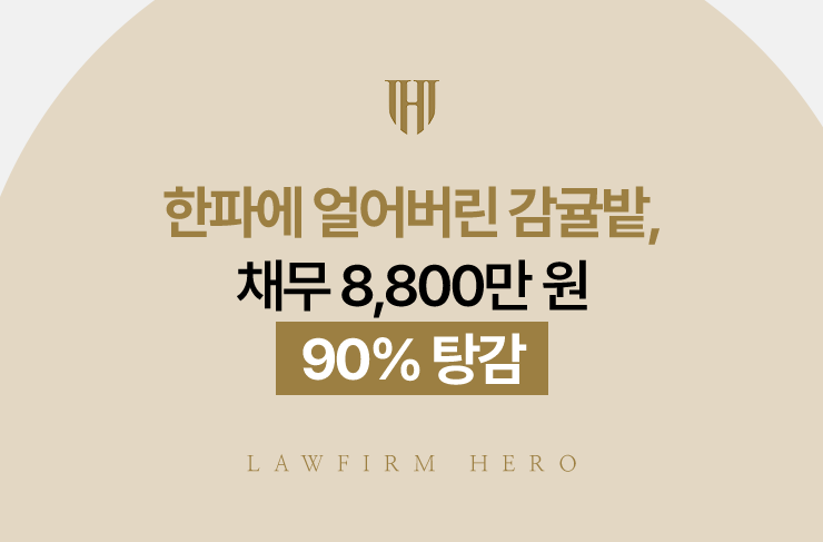 한파에 얼어버린 감귤밭, 채무 8,800만 원 90% 탕감 | 법무법인 영웅 개인회생 성공사례